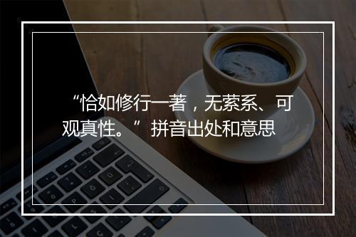 “恰如修行一著，无萦系、可观真性。”拼音出处和意思