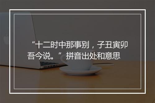 “十二时中那事别，子丑寅卯吾今说。”拼音出处和意思