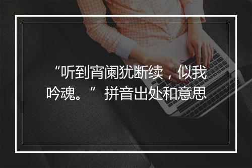 “听到宵阑犹断续，似我吟魂。”拼音出处和意思