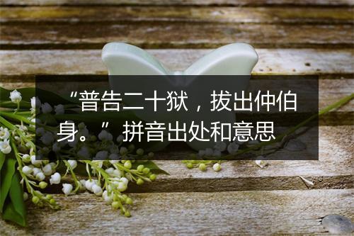 “普告二十狱，拔出仲伯身。”拼音出处和意思