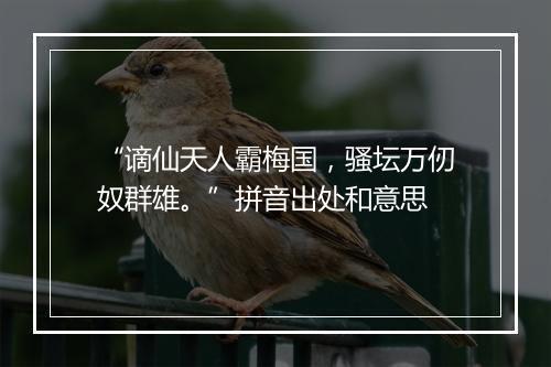 “谪仙天人霸梅国，骚坛万仞奴群雄。”拼音出处和意思