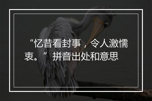 “忆昔看封事，令人激懦衷。”拼音出处和意思