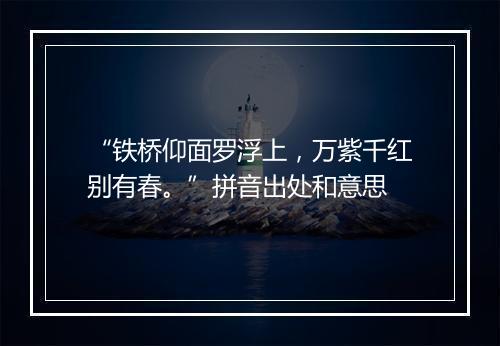 “铁桥仰面罗浮上，万紫千红别有春。”拼音出处和意思