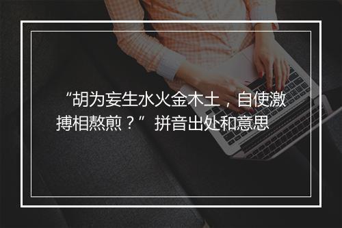 “胡为妄生水火金木土，自使激搏相熬煎？”拼音出处和意思