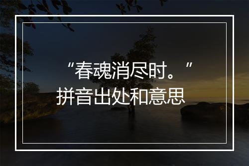 “春魂消尽时。”拼音出处和意思