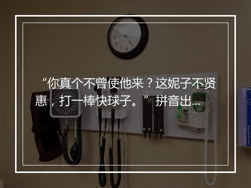 “你真个不曾使他来？这妮子不贤惠，打一棒快球子。”拼音出处和意思