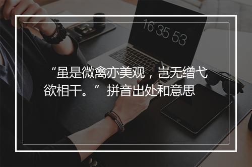 “虽是微禽亦美观，岂无缯弋欲相干。”拼音出处和意思