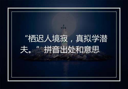 “栖迟人境寂，真拟学潜夫。”拼音出处和意思