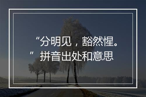 “分明见，豁然惺。”拼音出处和意思