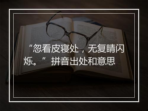 “忽看皮寝处，无复睛闪烁。”拼音出处和意思