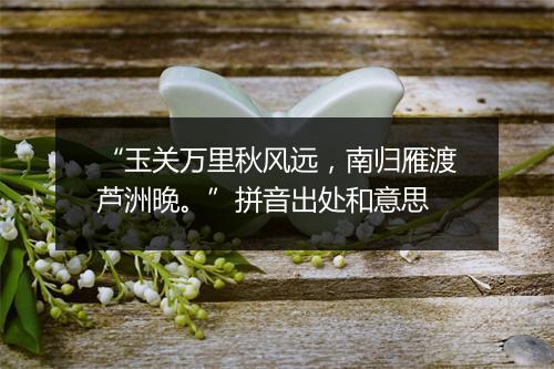 “玉关万里秋风远，南归雁渡芦洲晚。”拼音出处和意思