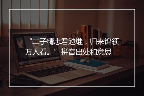 “二子精忠君勉继，归来锦领万人看。”拼音出处和意思