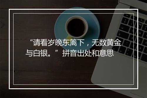 “请看岁晚东篱下，无数黄金与白银。”拼音出处和意思