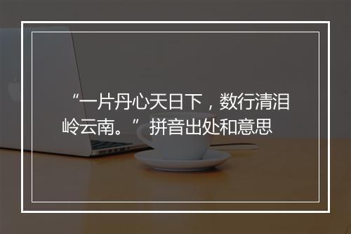 “一片丹心天日下，数行清泪岭云南。”拼音出处和意思