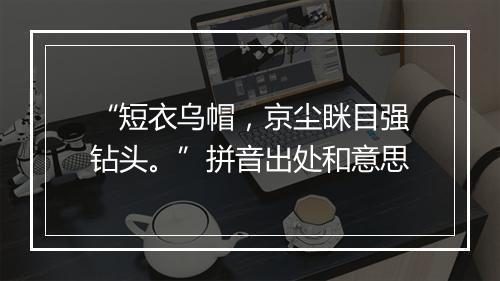 “短衣乌帽，京尘眯目强钻头。”拼音出处和意思