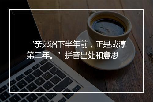 “亲郊诏下半年前，正是咸淳第二年。”拼音出处和意思