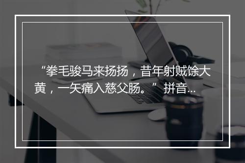 “拳毛骏马来扬扬，昔年射贼馀大黄，一矢痛入慈父肠。”拼音出处和意思