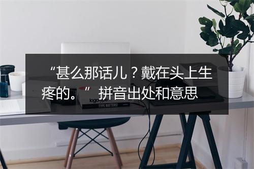 “甚么那话儿？戴在头上生疼的。”拼音出处和意思