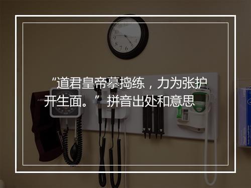 “道君皇帝摹捣练，力为张护开生面。”拼音出处和意思