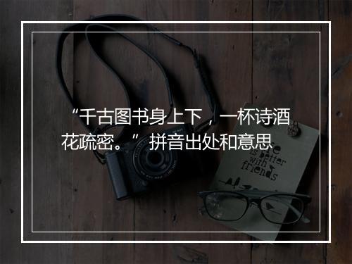 “千古图书身上下，一杯诗酒花疏密。”拼音出处和意思