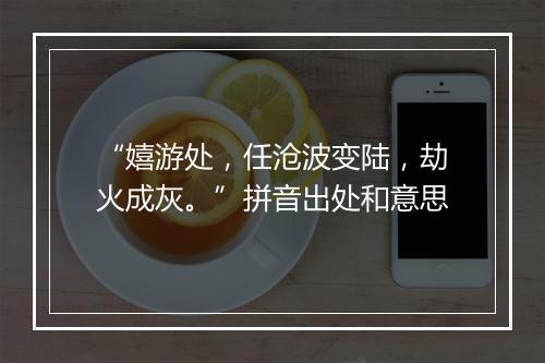 “嬉游处，任沧波变陆，劫火成灰。”拼音出处和意思