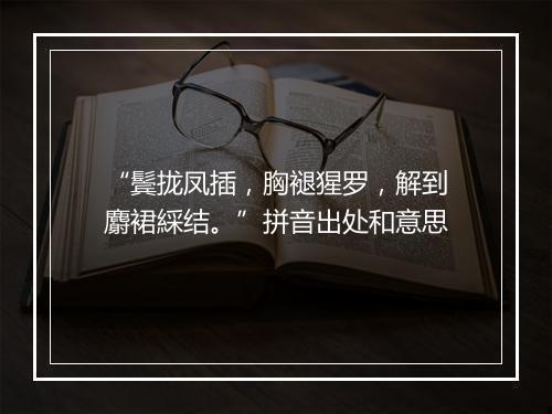 “鬓拢凤插，胸褪猩罗，解到麝裙綵结。”拼音出处和意思