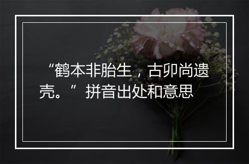 “鹤本非胎生，古卯尚遗壳。”拼音出处和意思