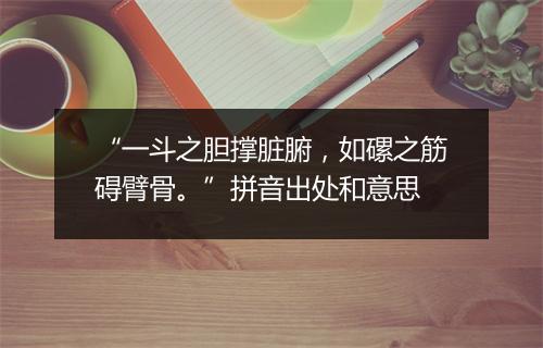 “一斗之胆撑脏腑，如磥之筋碍臂骨。”拼音出处和意思