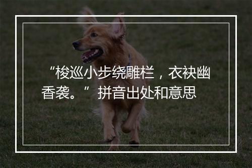 “梭巡小步绕雕栏，衣袂幽香袭。”拼音出处和意思