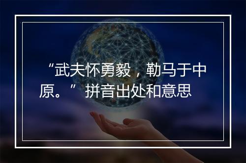 “武夫怀勇毅，勒马于中原。”拼音出处和意思