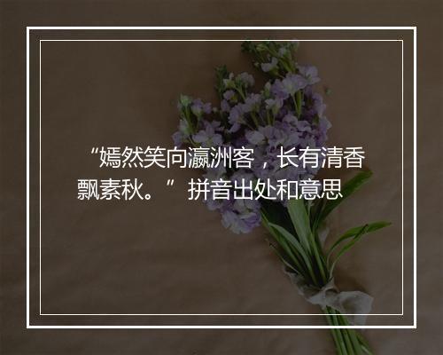 “嫣然笑向瀛洲客，长有清香飘素秋。”拼音出处和意思