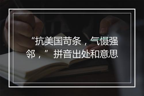 “抗美国苛条，气慑强邻，”拼音出处和意思