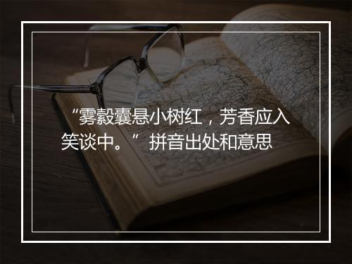 “雾縠囊悬小树红，芳香应入笑谈中。”拼音出处和意思