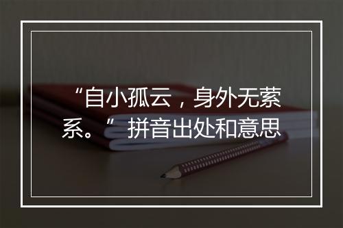 “自小孤云，身外无萦系。”拼音出处和意思