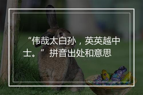 “伟哉太白孙，英英越中士。”拼音出处和意思