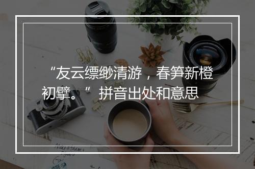 “友云缥缈清游，春笋新橙初擘。”拼音出处和意思