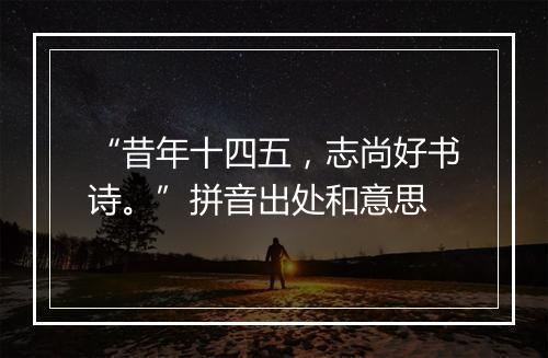 “昔年十四五，志尚好书诗。”拼音出处和意思