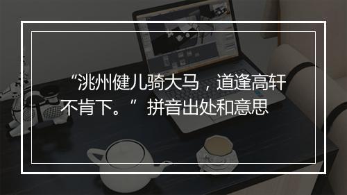 “洮州健儿骑大马，道逢高轩不肯下。”拼音出处和意思