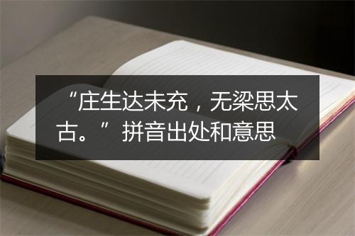 “庄生达未充，无梁思太古。”拼音出处和意思