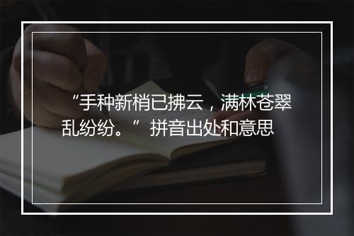 “手种新梢已拂云，满林苍翠乱纷纷。”拼音出处和意思