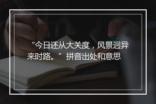 “今日还从大关度，风景迥异来时路。”拼音出处和意思