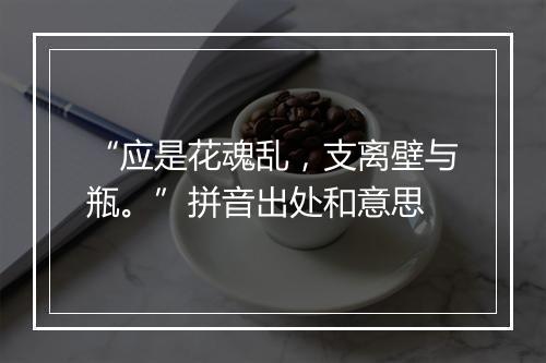 “应是花魂乱，支离壁与瓶。”拼音出处和意思