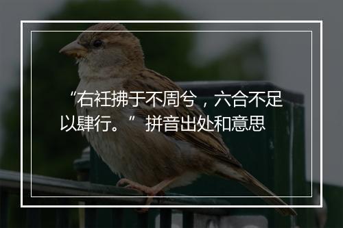 “右衽拂于不周兮，六合不足以肆行。”拼音出处和意思