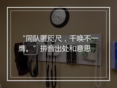 “同队匿咫尺，千唤不一膺。”拼音出处和意思