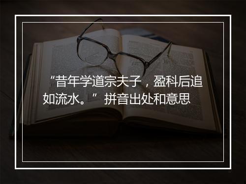 “昔年学道宗夫子，盈科后追如流水。”拼音出处和意思