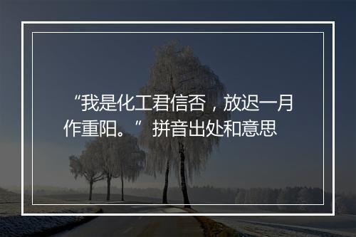 “我是化工君信否，放迟一月作重阳。”拼音出处和意思