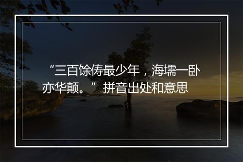 “三百馀俦最少年，海壖一卧亦华颠。”拼音出处和意思