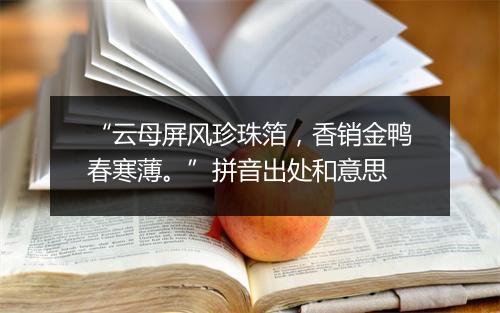 “云母屏风珍珠箔，香销金鸭春寒薄。”拼音出处和意思