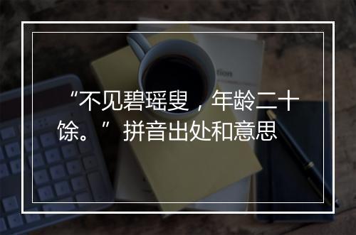 “不见碧瑶叟，年龄二十馀。”拼音出处和意思