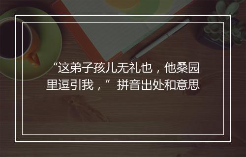 “这弟子孩儿无礼也，他桑园里逗引我，”拼音出处和意思